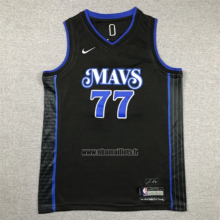 Maillot Enfant Dallas Mavericks Luka Doncic NO 77 Ville 2023-24 Bleu